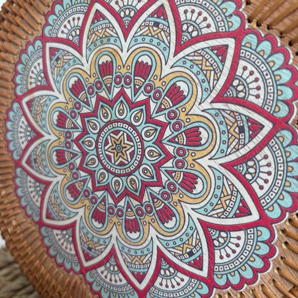 NWOT Round Rattan purse - Picture 3 of 5